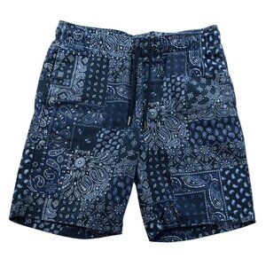 Dogg Supply by Snoop Dogg Mens Bandana Shorts Medium Blue Paisley Drawstring Y2K